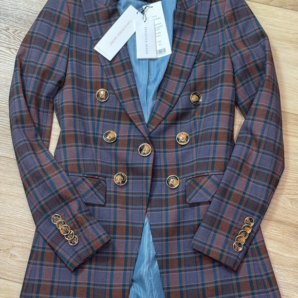Veronica Beard Jackets & Blazers - Veronica Beard Plaid Blazer - Blue and Brown